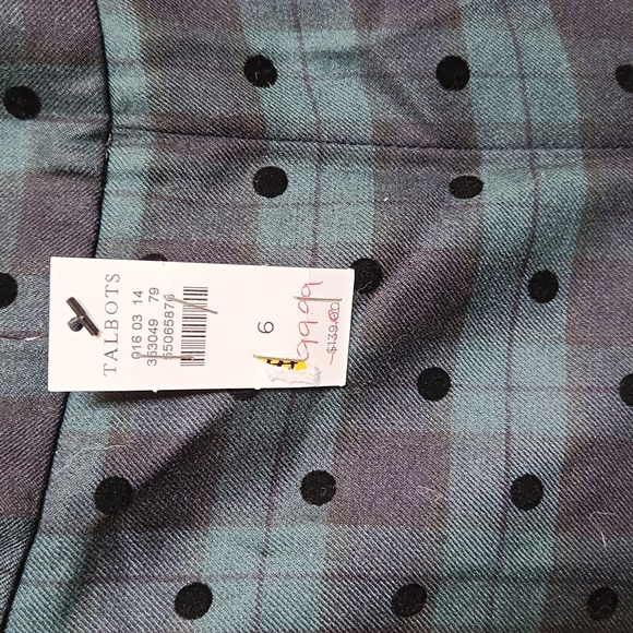 Talbots Blue Polka Dot Slim Ankle Pants 6 - Picture 3 of 7